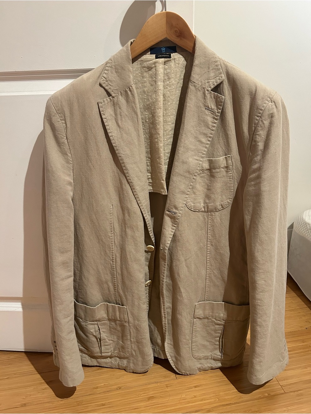 Men's Linen-Cotton Lightweight sport coat blazer in Light Beige